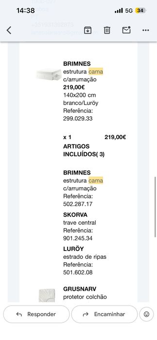 Cama brimnes + colchão vesteröy