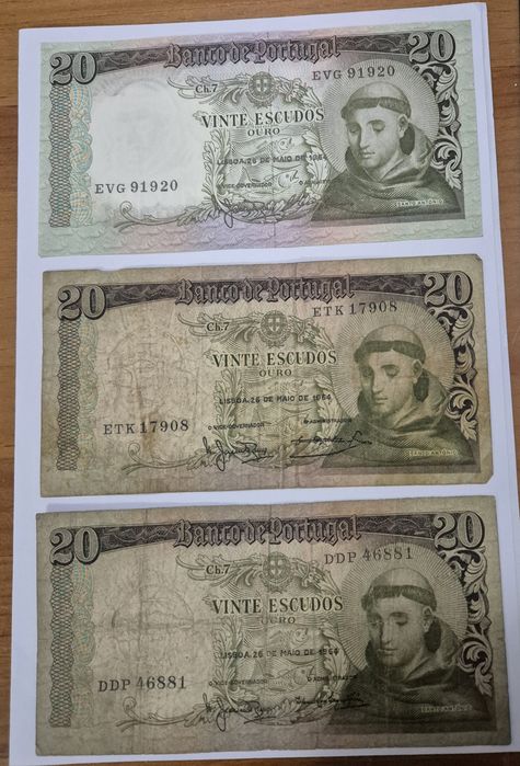 3 notas 20Esc. Santo António  - 26/05/1964