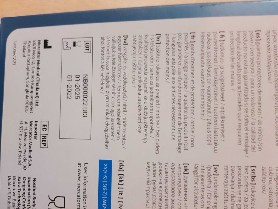 MERCATOR Rękawiczki nitrylowe Nitrylex Classic 100 szt. rozmiar M