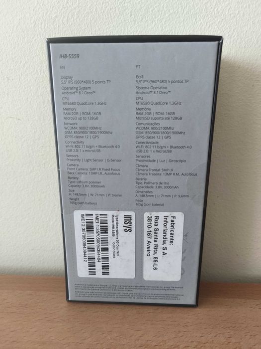 Smartphone INSYS IH8-S559 5.5" - NOVO - SELADO