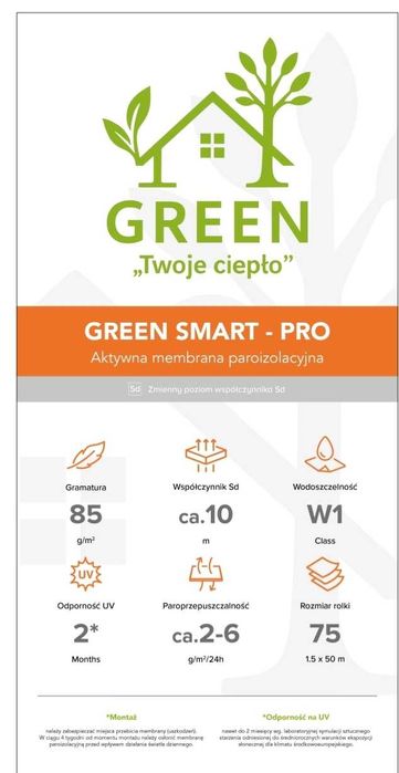 System Paroizolacji pod ZADMUCH – Membrana Green + Taśmy. Dostawa Siedlce i okolice   GREEN. Promocja!