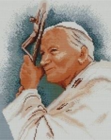 Haft krzyżykowy - 3 kanwy wzory graficzne kanwa 1 x Jezus - 2 x Jan Pa