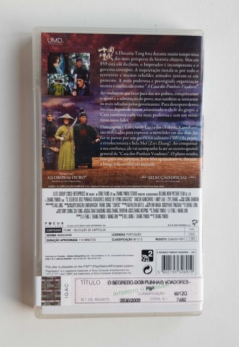 Filme Playstation Portable (PSP) "O segredo dos punhais voadores"
