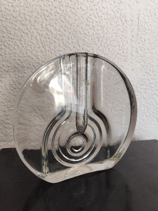 Walther glass wazon na jeden kwiatek vintage retro prl