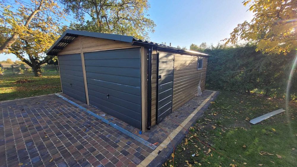 Garaż blaszany, blaszak,drewnopodobny, garaz z wiatą   PRODUCENT