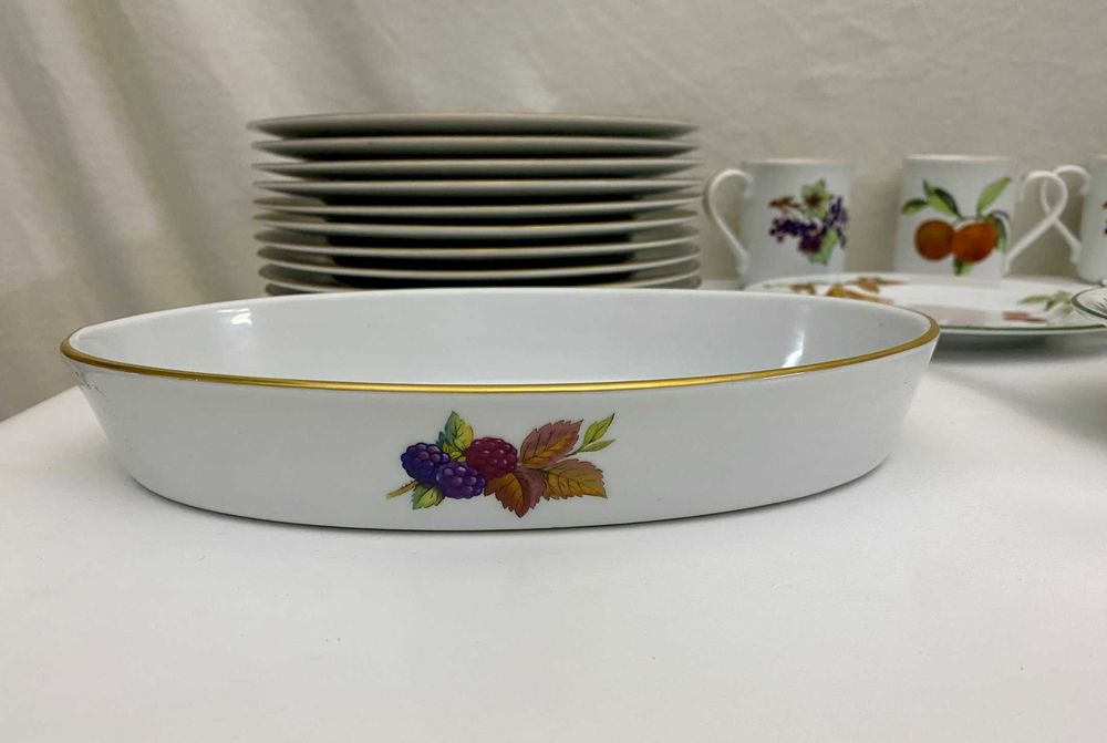 Lote 21 Peças Royal Worcester (Evesham Gold & Herbs) - Ouro 22k