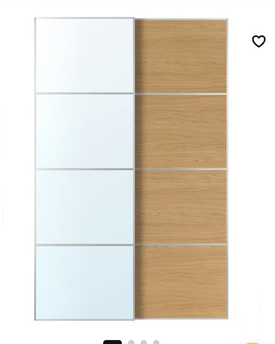 Drzwi przesuwne do IKEA PAX, lustro i drewno