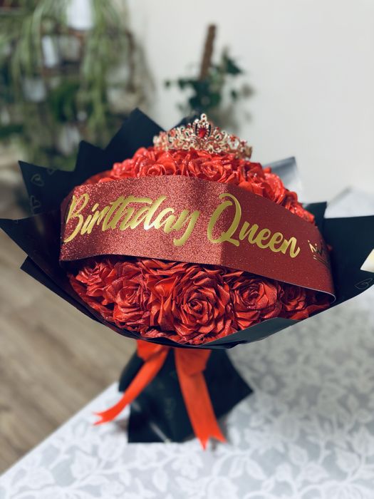 Bukiet wiecznych czerwonych róż 35szt zareczyny urodziny