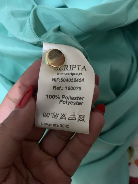 Macacão calças “Scripta” verde-água tamanho 38 como novo