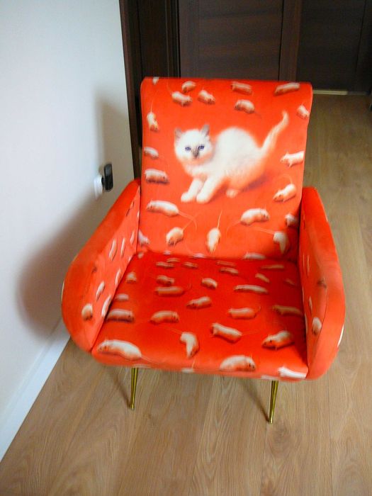 Fotel włoskiej marki Seletti - KITTEN - pomarańczowy