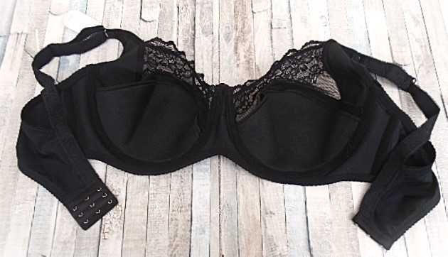 Beishifen /  wygodny miękki biustonosz 95G  czarny  z koronką