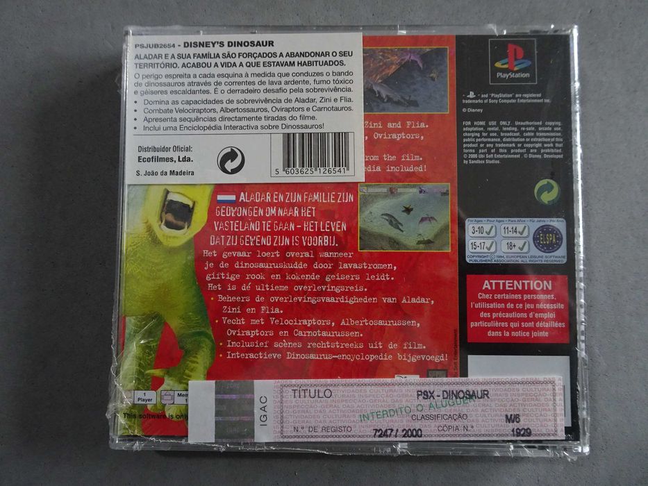 Jogo Playstation 1 - PS1 Disney Dinosaur (selado) -.