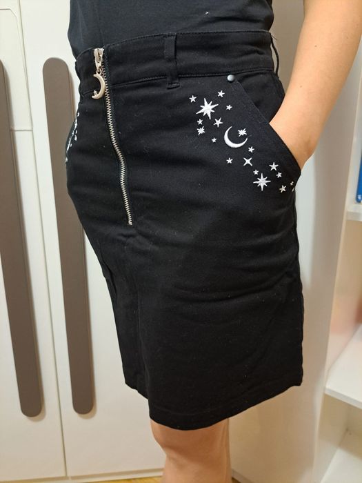 Spódnica damska ,czarna XS, 34, Hell Bunny, mini, alternative