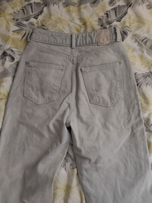 Spodnie straight/mom fit szare Zara rozmiar Xxs