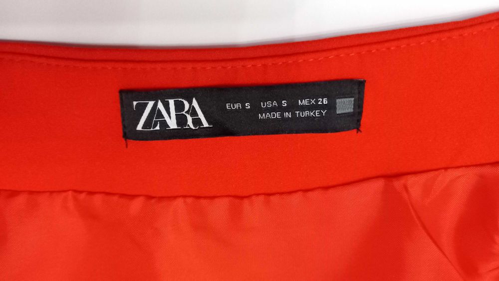 ZARA р. S 44 46 шорты - юбка стрейч красная с бантом