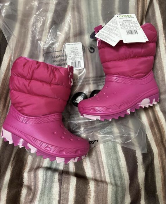 Зимові чоботи сапоги дутіки Crocs Puff Boot Крокс 33-34розмір 20.8см
