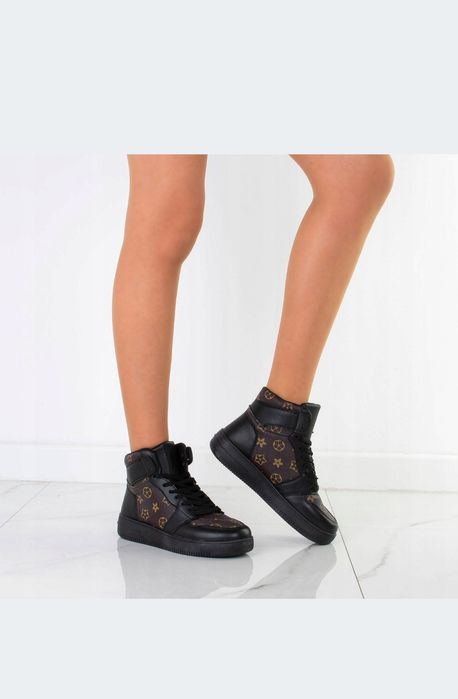 Wysokie adidasy 41 sneakersy brązowe z wzorem NOWE