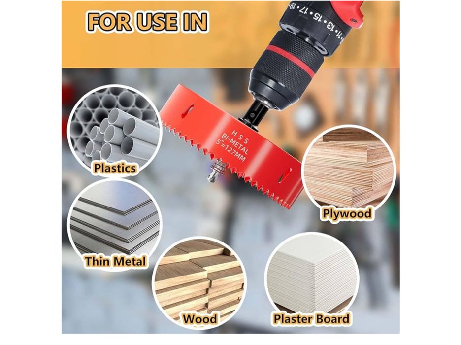 GARHWAL otwornica Bi-Metal 127 mm z adapterem i wiertłem centrującym