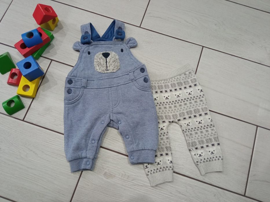 Ubranka rozm 56 ogrodniczki wełniane spodenki