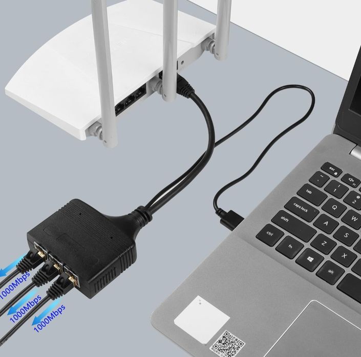Adapter sieciowy, 1 do 3 rozdzielaczy Ethernet 1000 Mb/s
