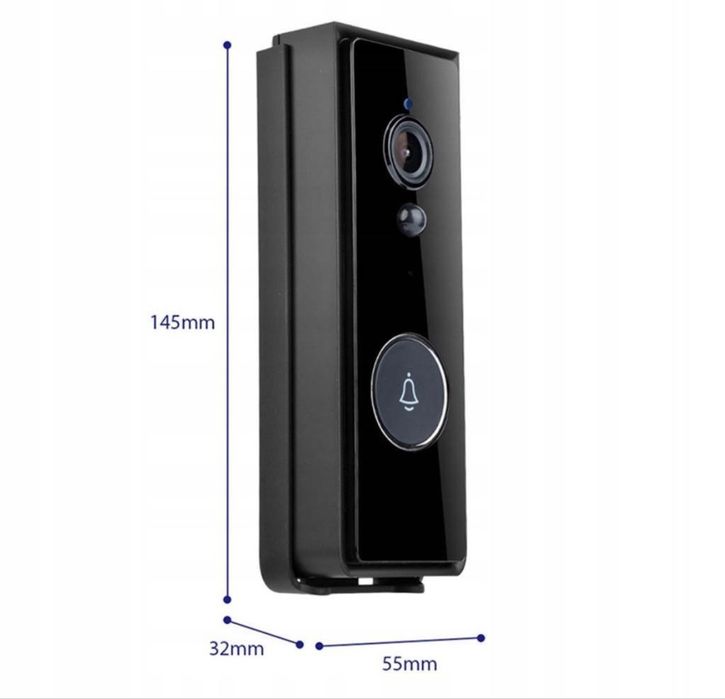 Відеодзвінок Tuya Smart WiFi 1080P з камерою, PIR та записом на SD, 18650