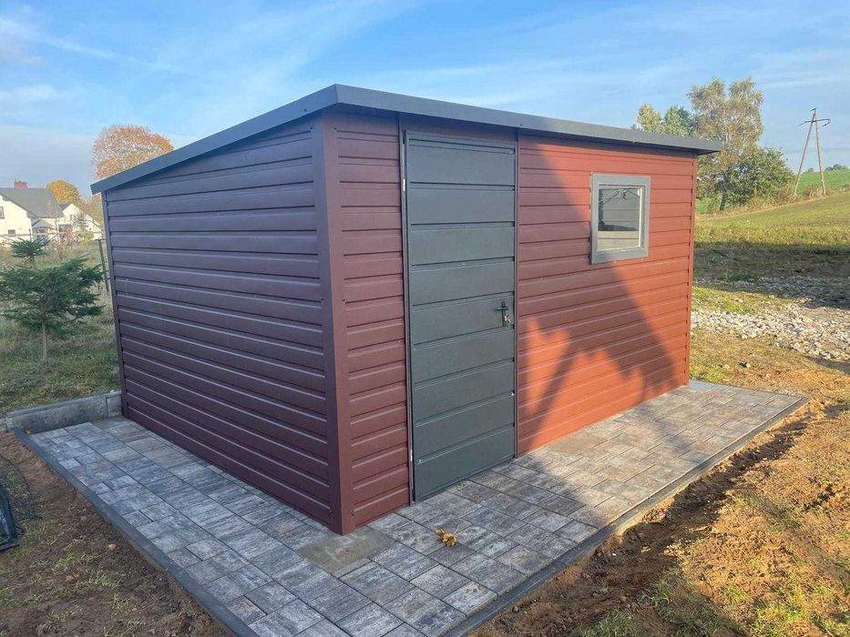 Domek ogrodowy 4×2m Brąz + Grafit Matowy PREMIUM