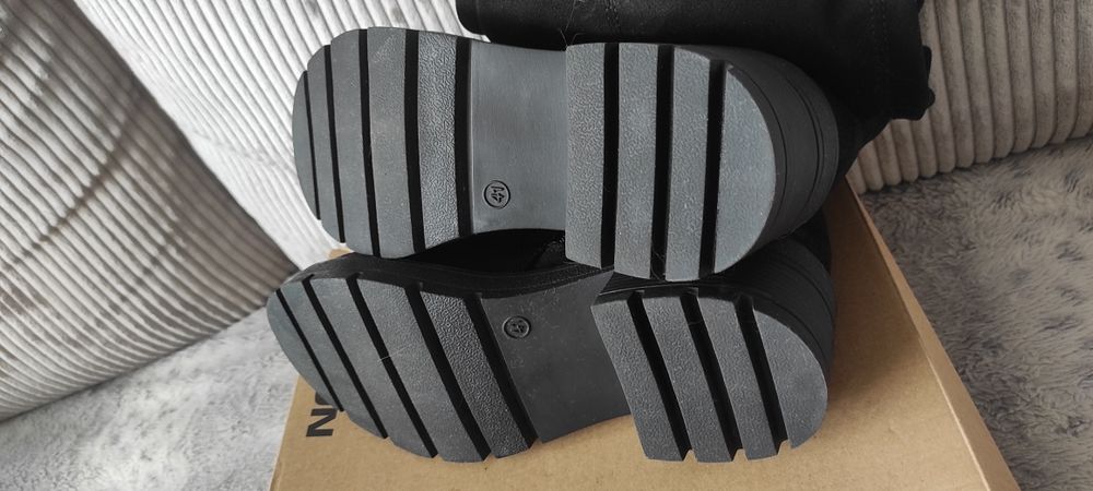 Buty kozaki wysokie muszkieterki tom tailor 41 zamszowe zamek