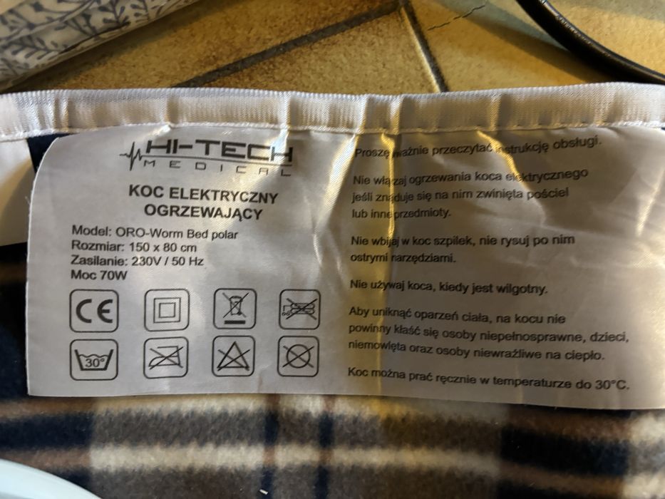 Koc grzejący, podkładka elektryczna