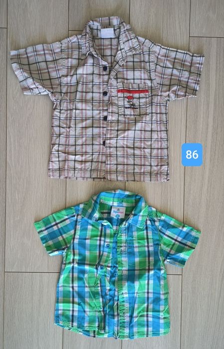 Koszule r. 86 krótki rękaw święta krata sweter