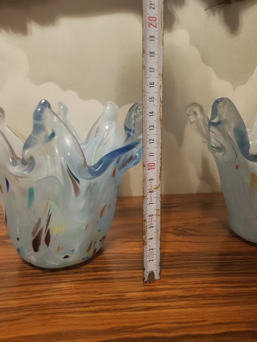 Jarras ou suporte de velas em vidro murano