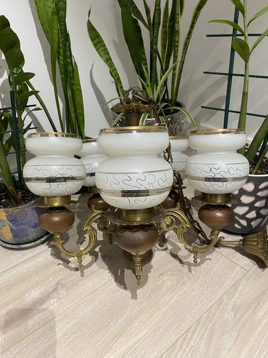 Стельовий вінтажний комплект люстра та два бра