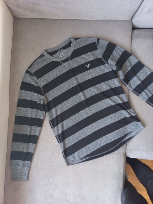 Sweter meski w czarno szare paski