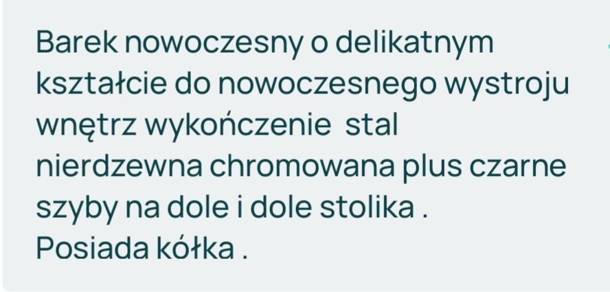 Barek czarne szkło plus chrom nowoczesny