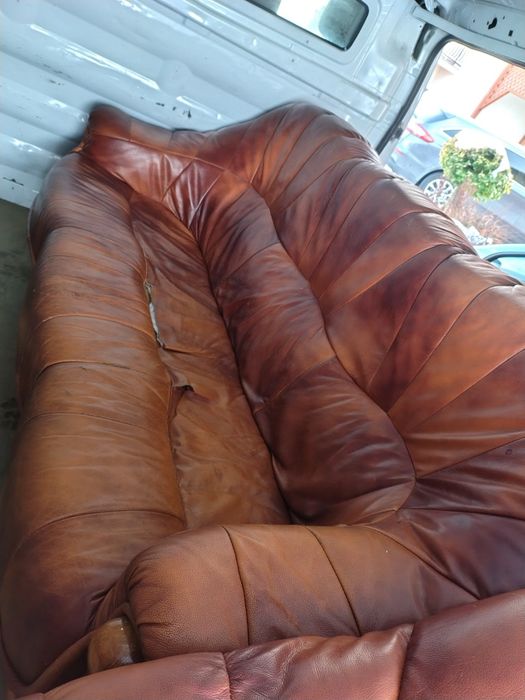 Kanapa sofa skórzana + fotel