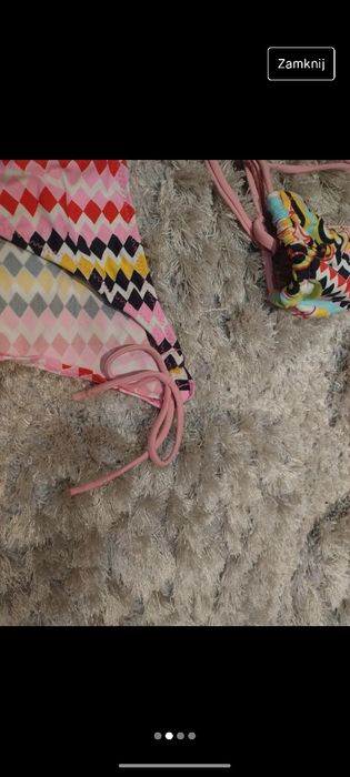 Strój kąpielowy dwuczęściowy różowy M we wzory