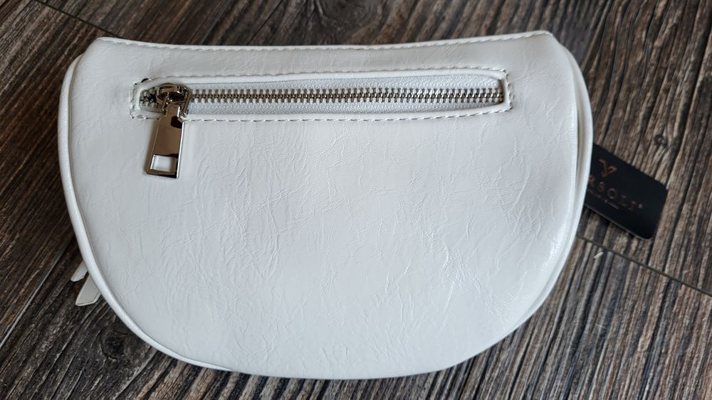 NOWA, Mała, biała, torebka, VERSOLI, nerka, listonoszka, saszetka