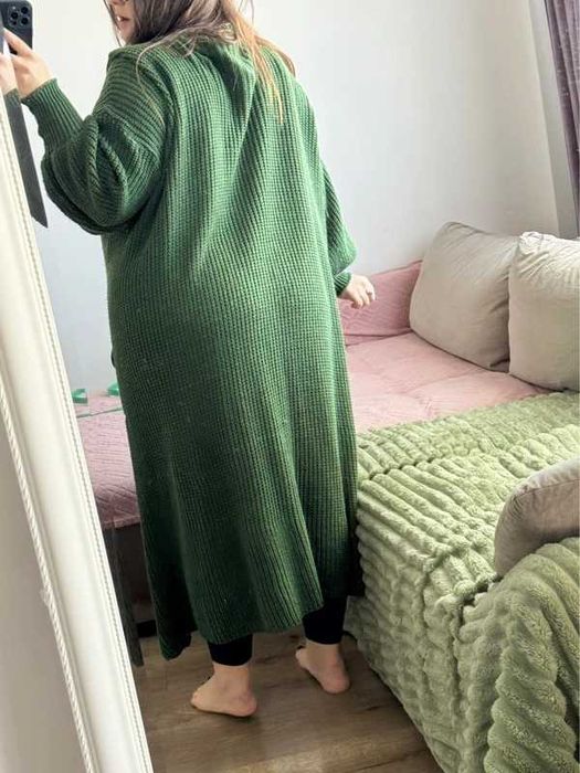 sweter zielony kardigan