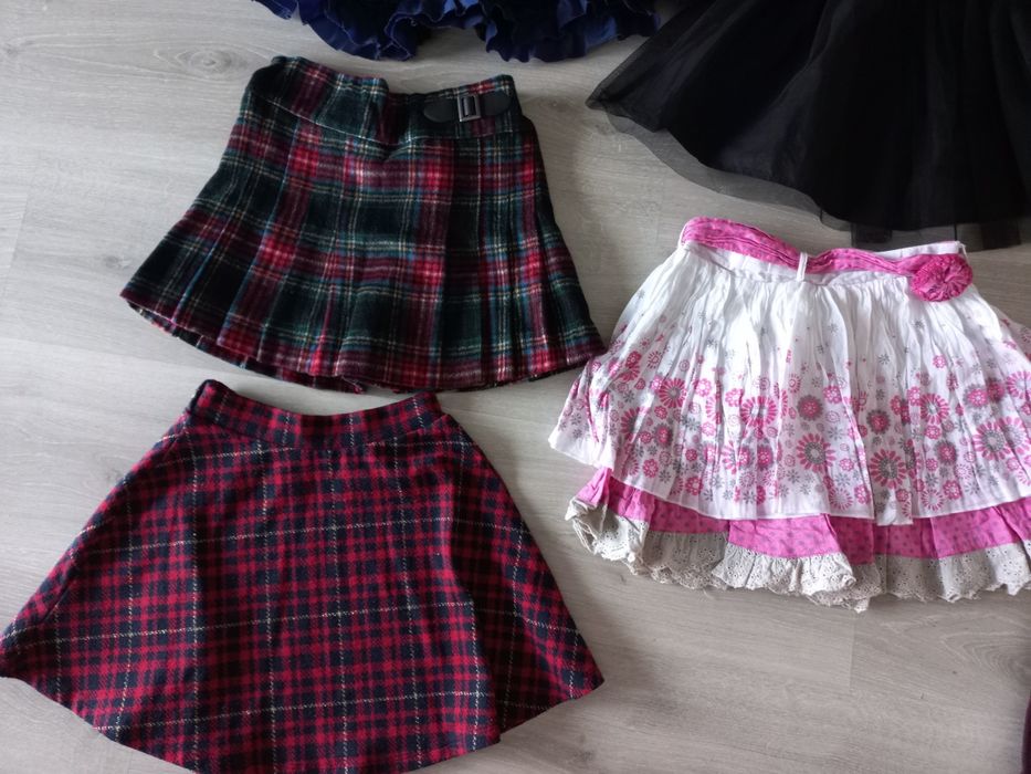 Spódniczki 110 zestaw kratka H&m Tu tiul