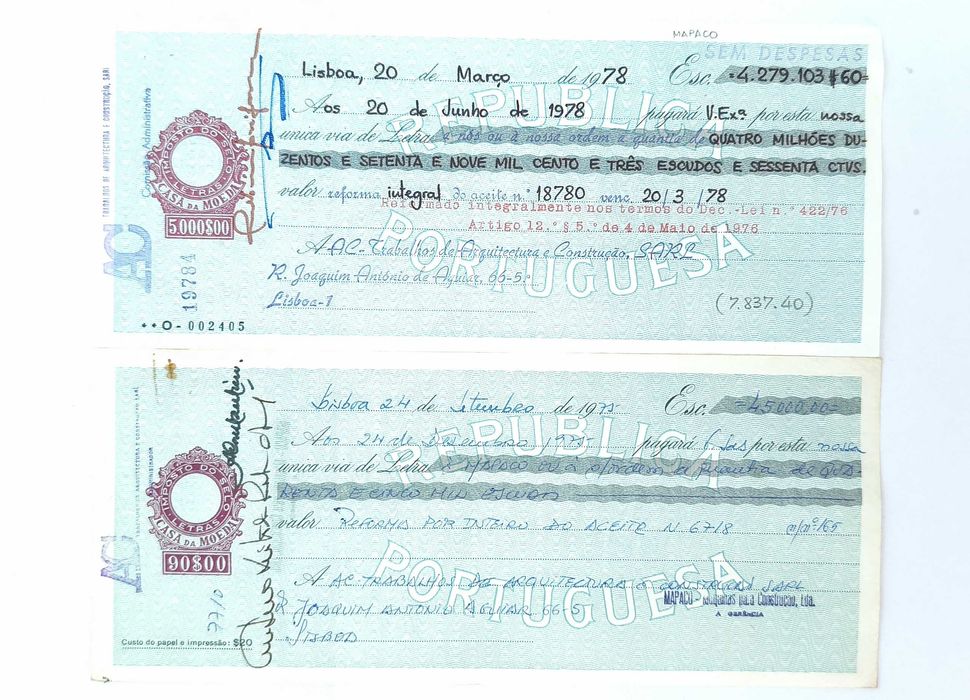 Cheques bancários da década de 1970, Portugal   Лот 128