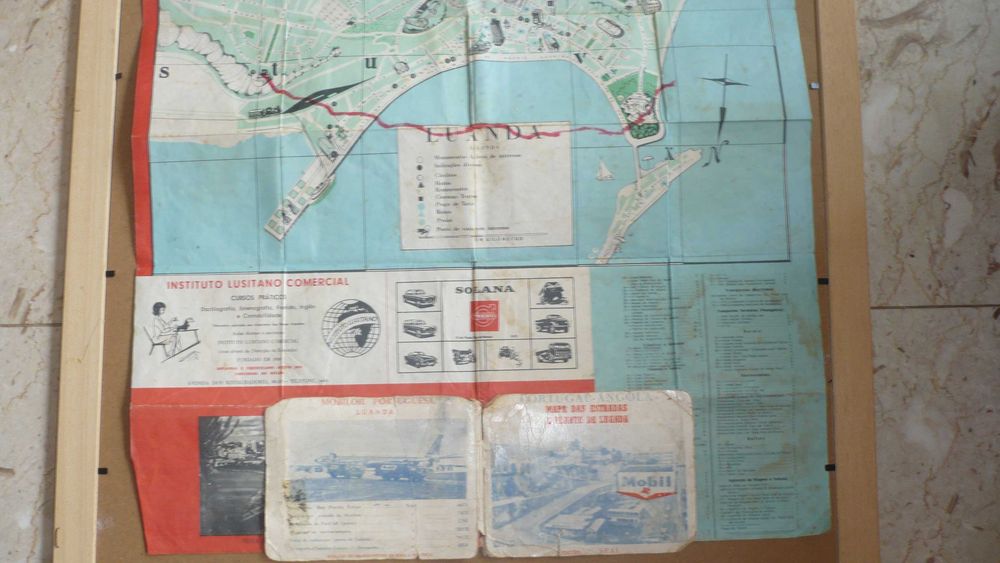 Portugal - Angola Mapa das Estradas e Planta de Luanda - Antigo