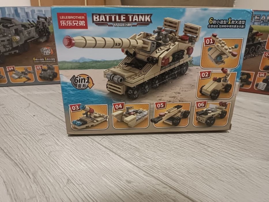 Конструктор дитячий потяг танк джип 135 деталей 6 в 1