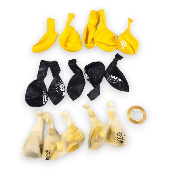 Dekoracje Na 18 Urodziny Czarne Złoto Baner