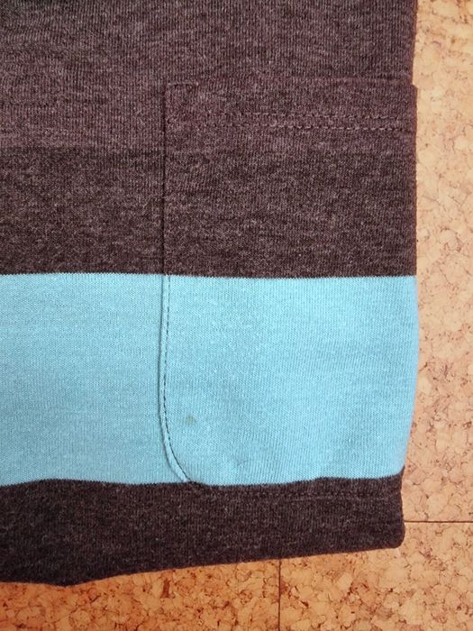 Polo azul e cinzento às riscas Billabong, tamanho M