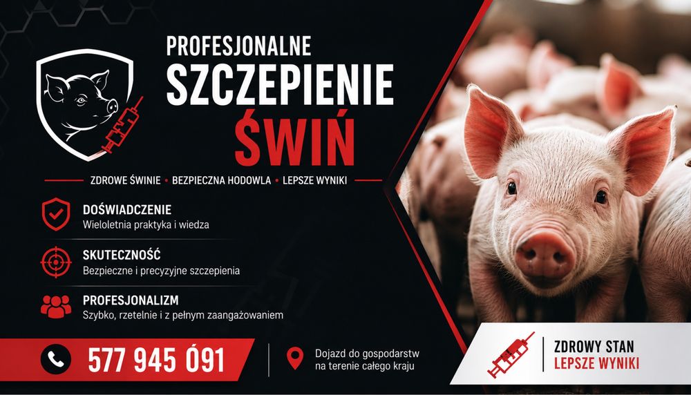 Profesjonalna ekipa do szczepienia świń oraz zaladunkow
