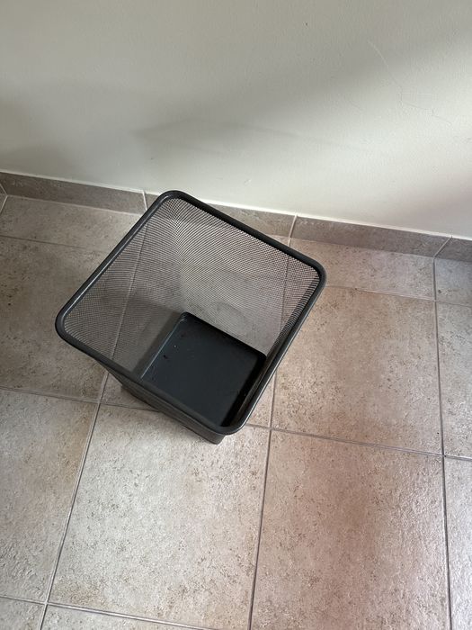 Cesto papéis metálico grande para escritório