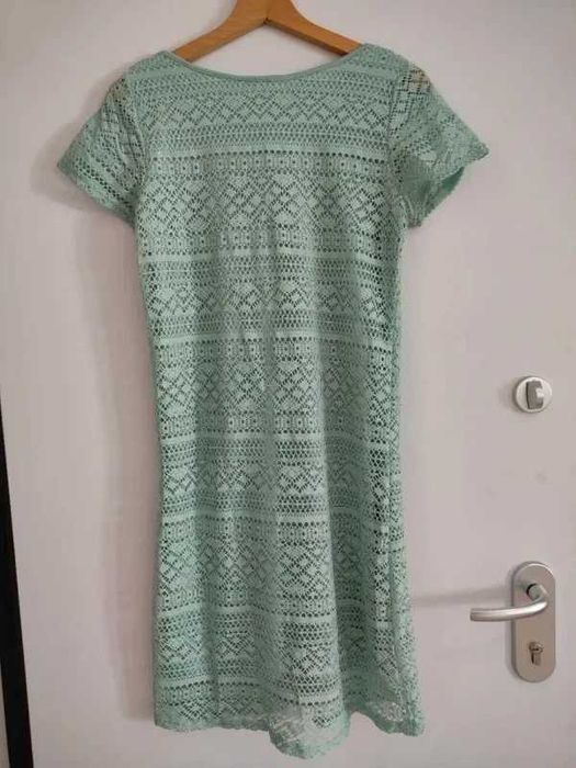 Vestido renda verde água City Life – Tamanho S