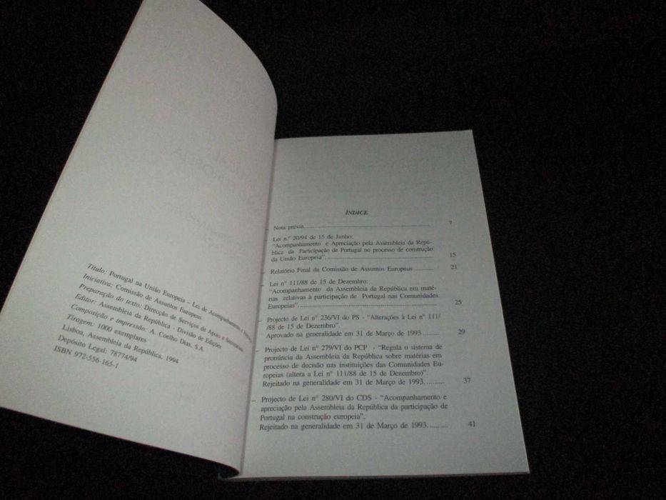 Livro Portugal na União Europeia Assembleia da República