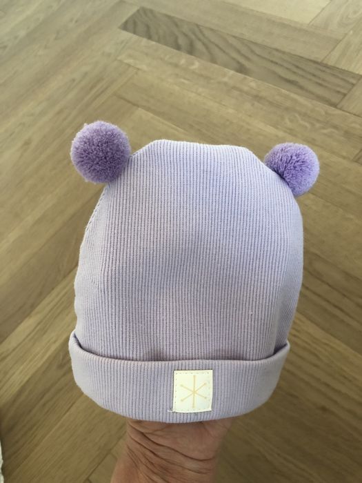 Czapka beanie kolor liliowy 0-3 miesiące Pinokio 68, Nowa