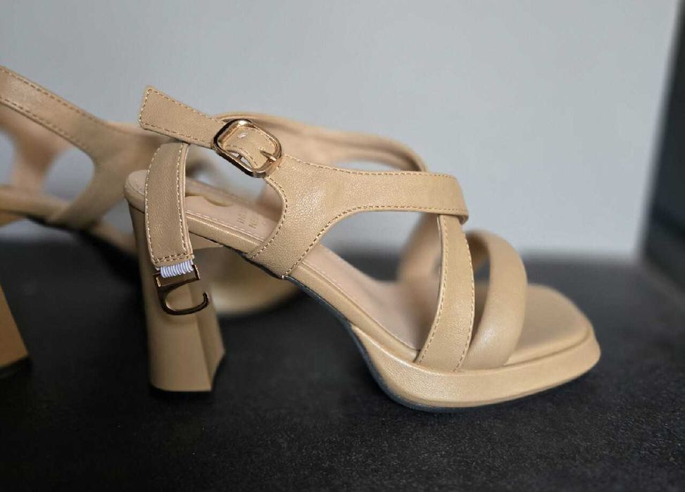 Szpilki Buty Sandały NOWE  na słupku Obcas Retro 9,5cm Rozmiar 36