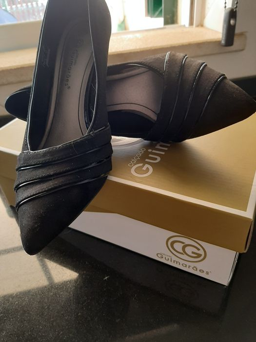 Sapatos pretos de salto usados 1 vez nr 37